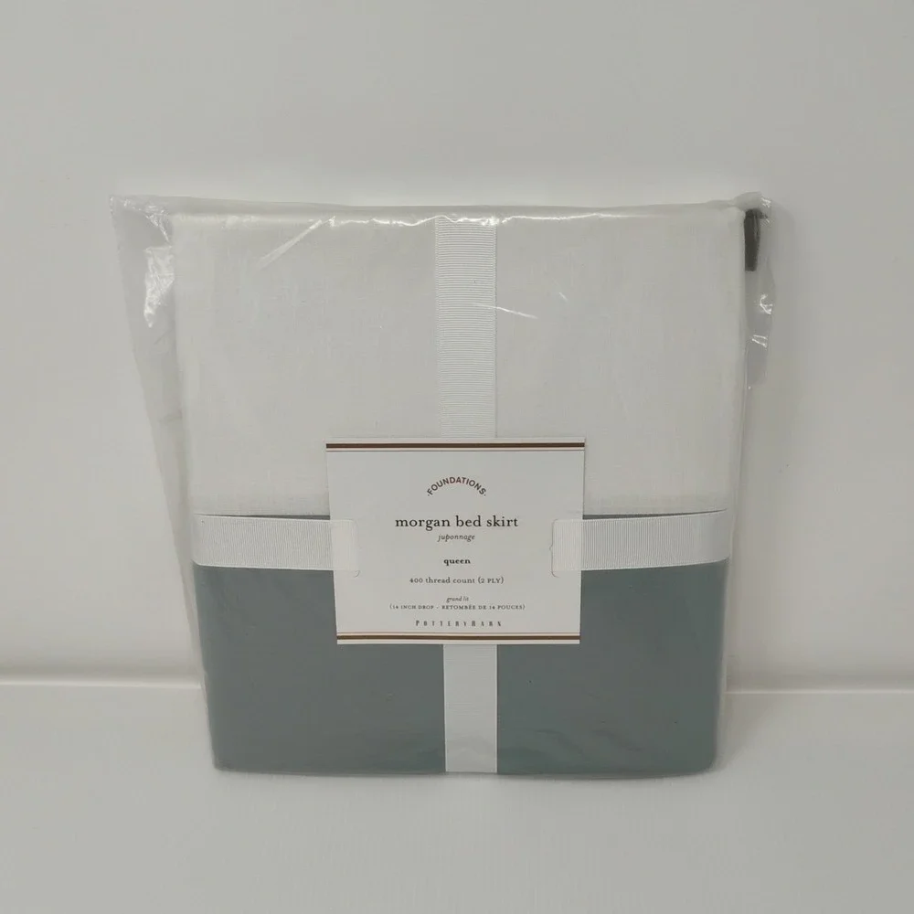 Pottery Barn Morgan Bed Skirt Queen 400 Thread‎ Count 100% Cotton New in Package
